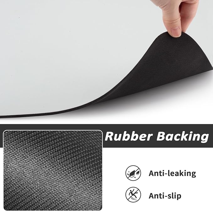 Dog Food Mat - Absorbent Cat Mat for Food and Water, No Stains Pet Feeding Bowl Mat, Easy to Clean Pet Placemats, Quick Dry Dog Water Dispenser Mat for Messy Drinkers | Light Grey 24"x36"