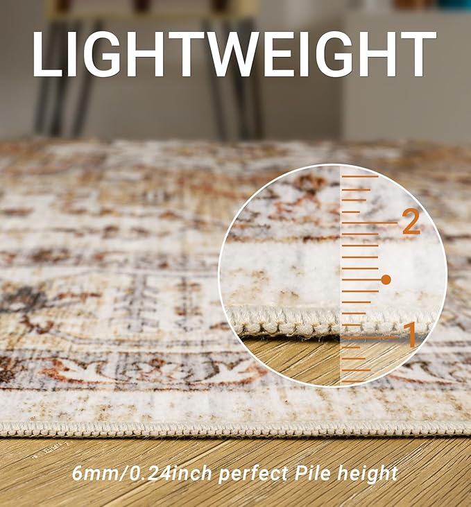 2x3 Entryway Rug Small Washable Kitchen Rugs Non Slip Front Door Rug Foldable Thin Carpet Low Pile Area Rug for Dining Room Entry Bedroom(Turmeric/Grey,2'x3')