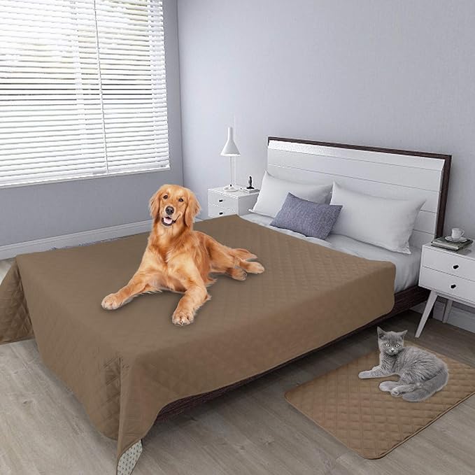 Easy-Going 100% Waterproof Dog Bed Cover, Non-Slip Pet Blanket for Furniture, Washable Couch Cover, Repleasement Sofa Cover (68X82 in,Camel)