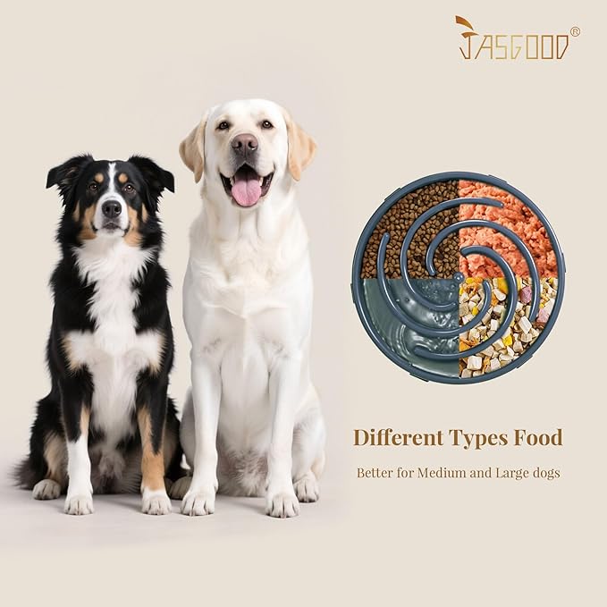 JASGOOD Slow Feeder Dogs Bowl for Large Medium Dogs,Anti-Gulping Pet Slower Food Feeding Bowls Stop Bloat,Preventing Choking Healthy Design Dogs Bowl
