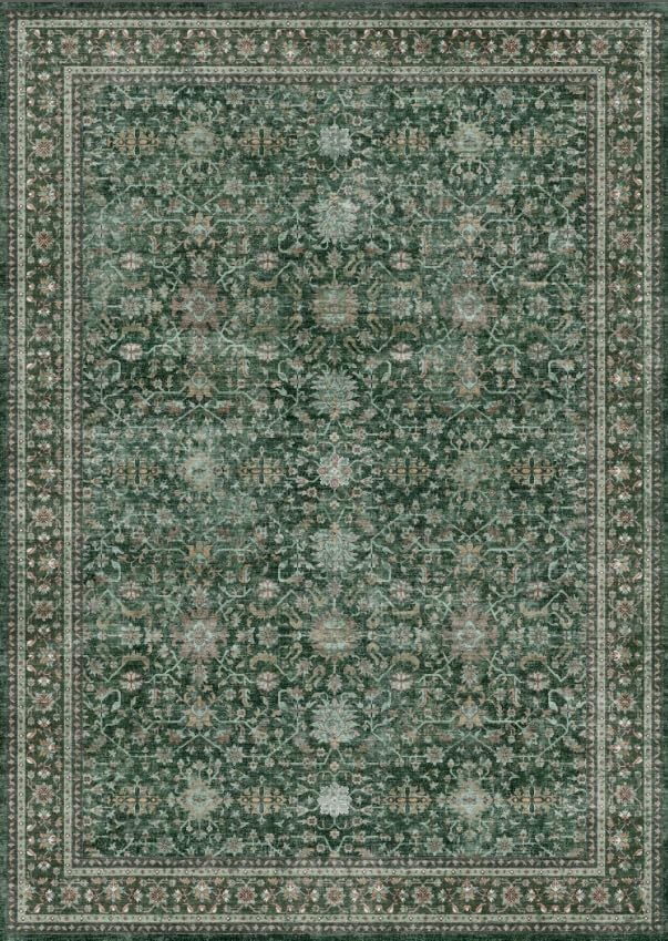 DCX Machine Washable Rug Vintage Green-4x6