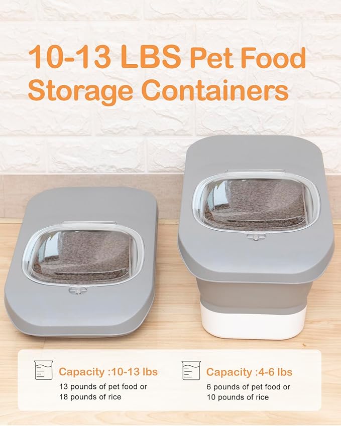 10-26 LBS Dog Food Storage Container,Collapsible Dog Food Containers with Airtight Lid,Pet Food Storage Container,Cat Food Storage Container with Scoops and Measuring Cups