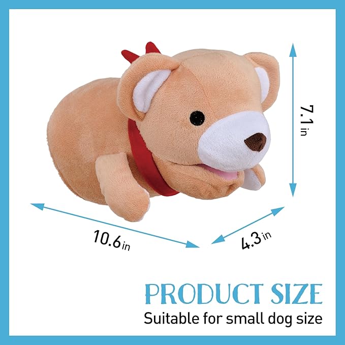 POP Sand Animal Mitten, Plush Dog Chew Toy, Happy Zoo Bear, with Whistle, BONBI ALCON