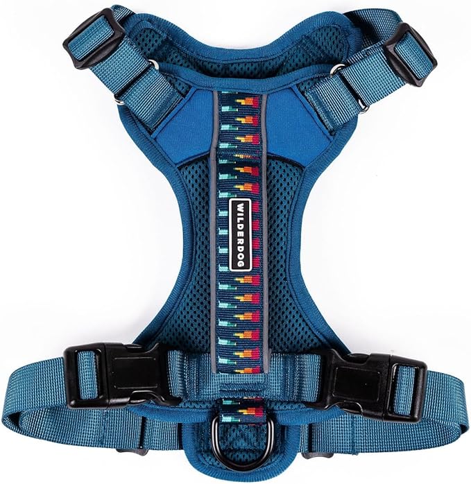 Wilderdog Lightweight Dog Harness with Reflective Straps - Small - Pacific Blue