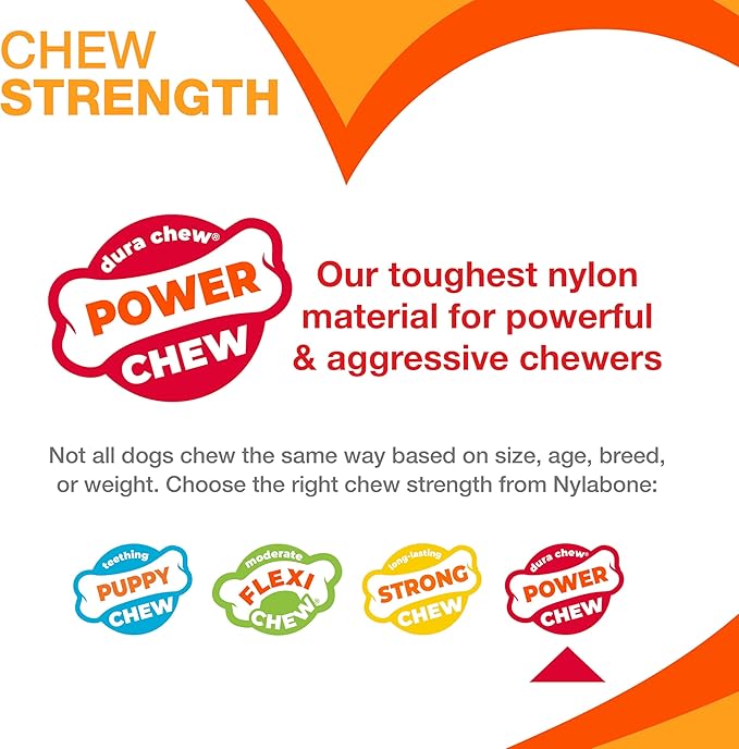 Nylabone Limited Edition 70th Birthday Textured Bone Power Chew Toy for Dogs, Durable & Tough Dog Toys for Aggressive Chewers, Roasted Chicken Flavor, X-Large Dogs - 50+ lbs (1 Count)
