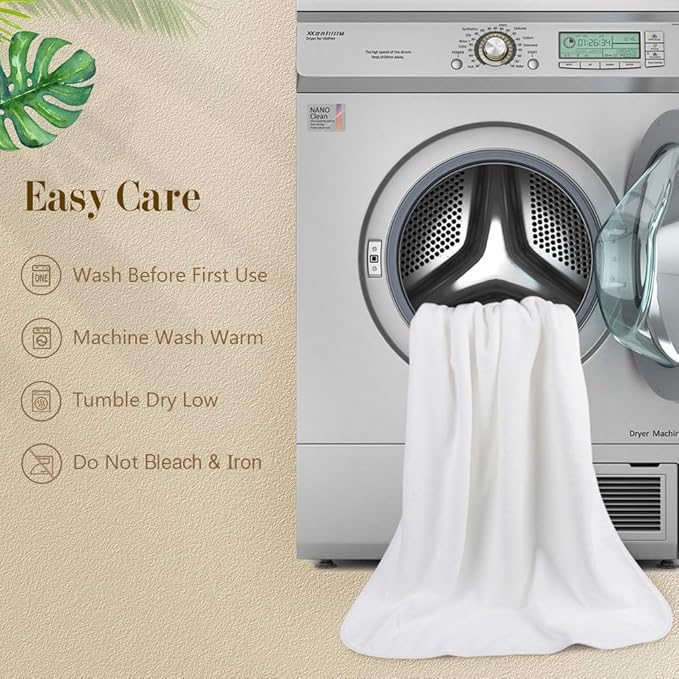 Orighty Bath Towel Pack of 4(27’’ x 54’’) - Soft Feel White Bath Towel Sets, Highly Absorbent Microfiber Towels for Body, Quick Drying, Microfiber Towels for Sport, Yoga, SPA, Fitness