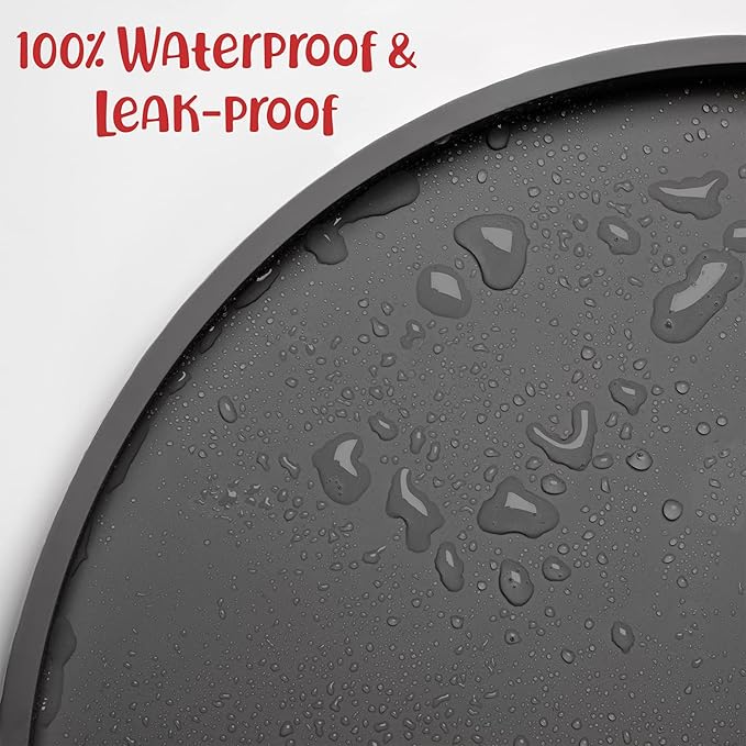 DogBuddy Dog Food Mat - Waterproof Dog Bowl Mat, Silicone Pet Mat for Food and Water Bowls, Nonslip Pet Feeding Mat with Edges, Dogs Food Mats for Floors, Puppy Supplies (XS, Gray)
