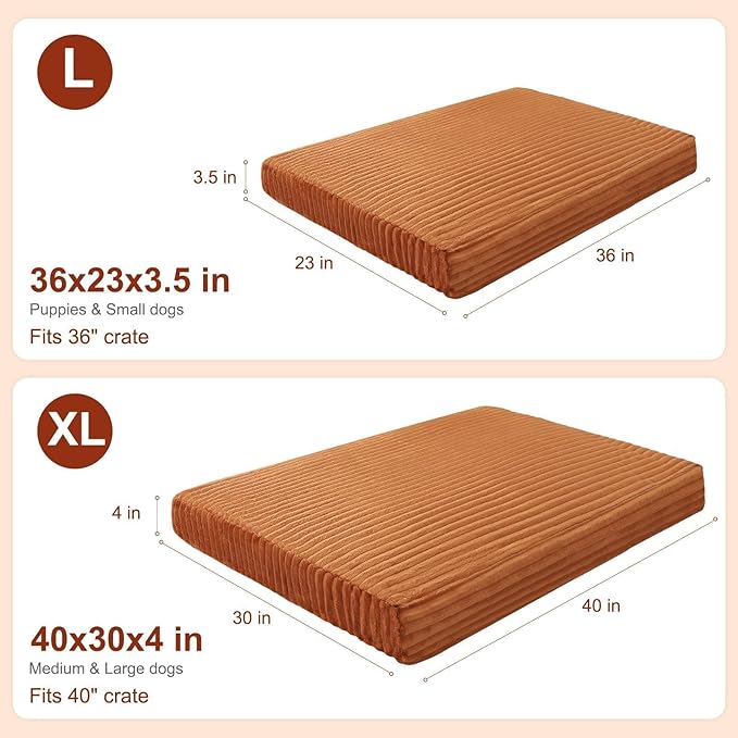 BEAUTYZOO Waterproof Dog Bed Cover Replacement Washable, Soft Plush Dog Bed Covers Removable with Zipper, Antislip Noiseless Ped Hair Pee Resistant Bedding Liner for Puppy Cat, 40x30inch, Brown XL