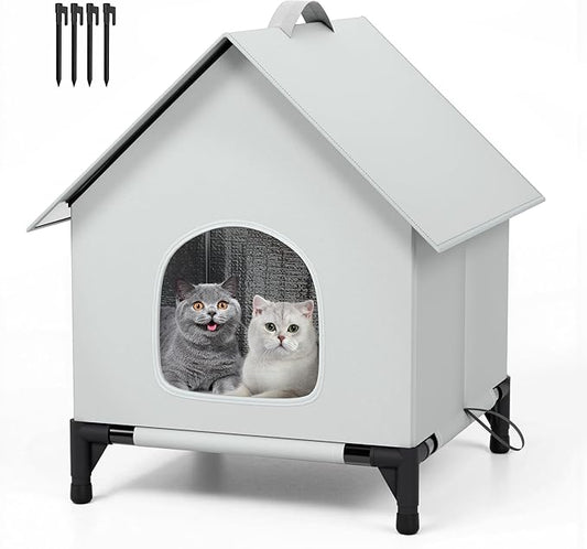 Cat House for Outside&Indoor,Insulated and Weatherproof,Foldable Cats Shelter, Easy to Put Together, Selfwarming Cat Shelter for Winter,Large Cave Bed for Garden(22 x 22 x 26 inch,XL,Normal)