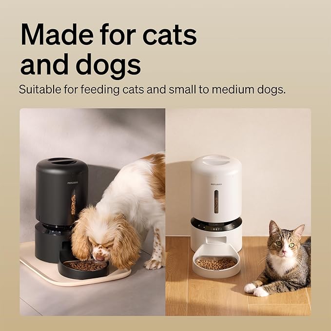 PETLIBRO Automatic Cat Feeder with Camera, 1080P HD Video with Night Vision, 5G WiFi Pet Feeder with 2-Way Audio, Low Food & Blockage Sensor, Motion & Sound Alerts for Cat & Dog Single Tray
