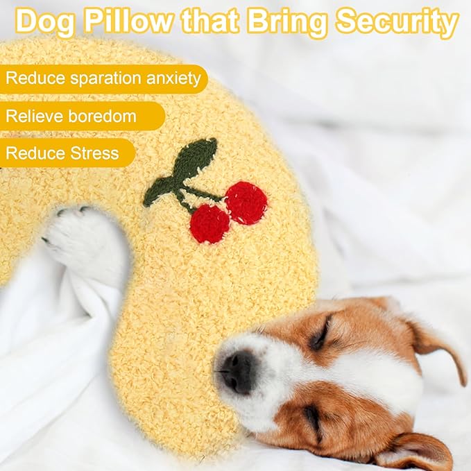 Mity Rain Dog Calming Pillow Large 14.2" * 9.4", Anxiety Relief for Joint Relief, Ultra Soft High Density Neck Pillow, Sleeping Improve, Pet Yellow