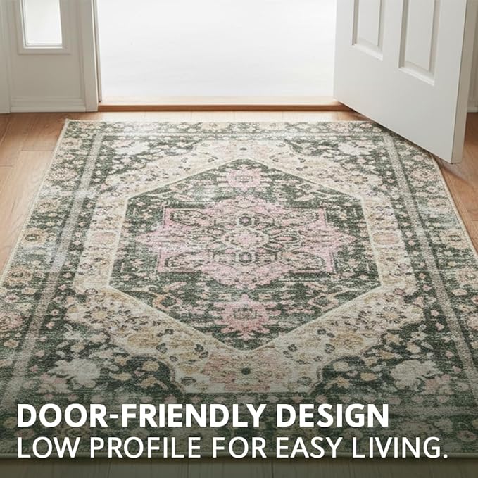 Muddy Mat짰 Eden 2ft x 3ft Washable Area Rugs for Living Room, Bedroom & Dining Room ??Modern Soft Low Pile Non Slip Carpet ??Pet Friendly Waterproof Foldable Rugs for Home