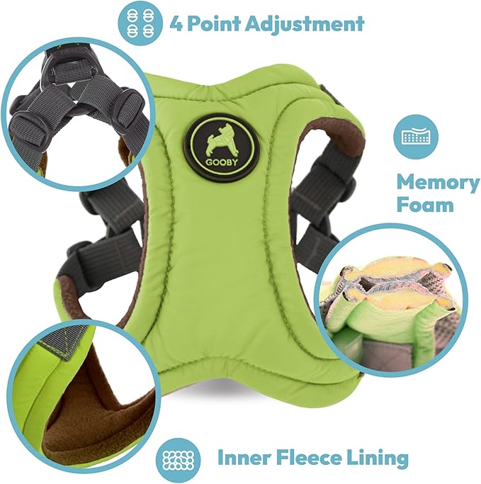 Gooby Escape Free Memory Foam Harness - Red, Large - No Pull Step-in Small Dog Harness with Four Point Adjustment - Perfect on The Go Dog Harness for Medium Dogs No Pull and Small Dogs