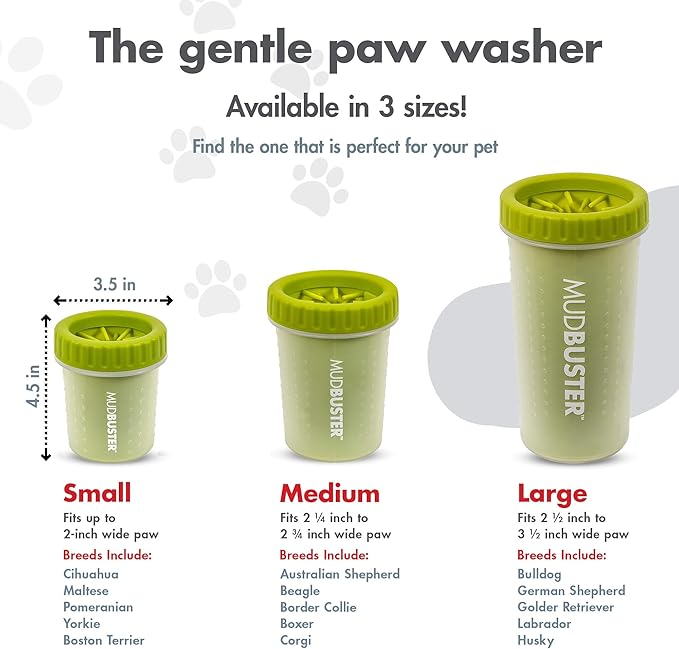 Dexas Green Small Dog Paw Cleaner for Dogs - Premium Quality Pet Supplies and Dog Accessories - Cleans Mud and Dirt - Easy to Use and Clean - Patented Product - BPA Free