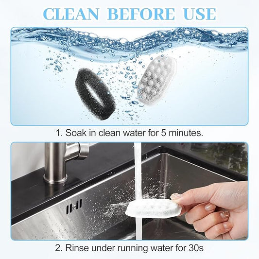 32 Pcs Cat Water Fountain Replacement Filters & Pre-Filter Sponges for Rellaty Neareal 108oz/3.2 Stainless Steel Pet Water Fountain Automatic Pet Fountain with Water Level Window