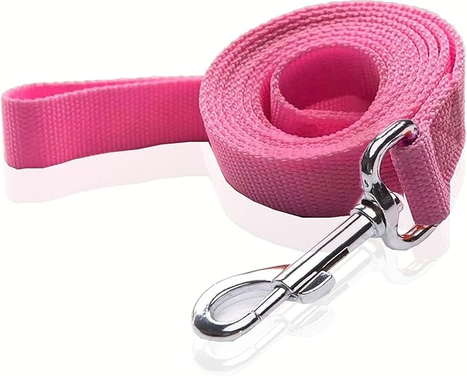 Nylon Dog Leash 8 Feet Long, Walking Training Dog Leashes for Medium Large Dogs(1" X 8 ft, Pink)