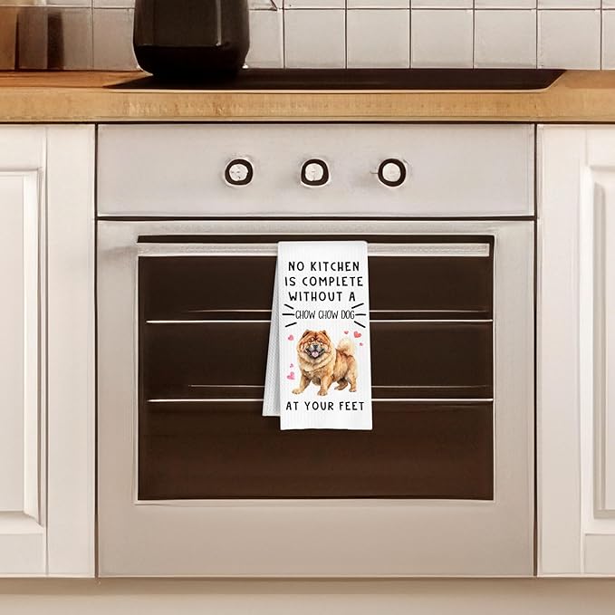 Funny Chow Chow Dog Hand Towels for Kitchen Home Bathroom Decor, A Kitchen is Not Complete Without A Chow Chow Dish Towel, Dog Lovers Gift, 16×24 Inch