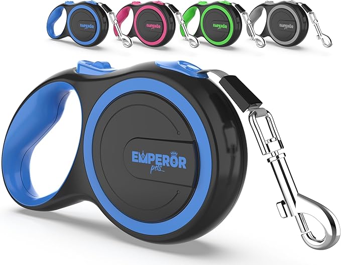 Emperor Pets 26 ft Retractable Dog Leash Large Dogs - Up to 110lbs, Heavy Duty Leash Retractable 26 ft, Dog Leashes for Large Breed Dogs -BL26