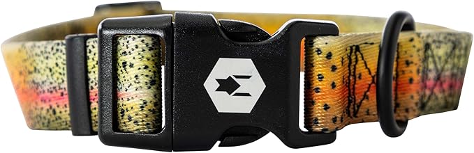 Wolfgang Heavy Duty, Adjustable Dog Collar with Quick Release Nylon Buckle for Walking & Training, CutBow Print, Medium
