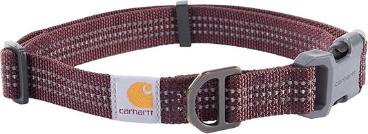 Carhartt Nylon Webbing Dog Collar, Fully Adjustable W/Durable Side Release Buckle, Deep Wine, Medium