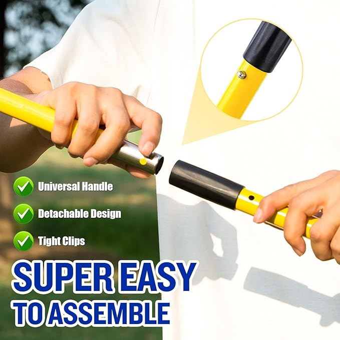 Dog Pooper Scooper,Tray and Spade Set Poop Scooper for Dogs, Adjustable Long Handle Metal Pooper Scooper with Bin for Pet Waste Removal, No Bending Clean Up for Medium and Large Dogs