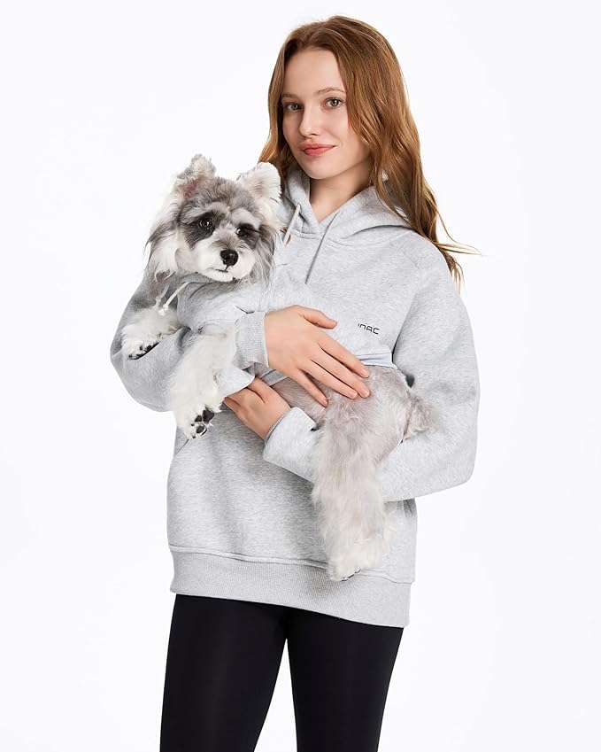 XPUDAC Matching Hoodie for Dogs and Humans Womens Hoodie Oversized Fleece Sweatshirts Long Sleeve Sweaters Pullover Fall Winter Clothes with Pocket, Grey, Large