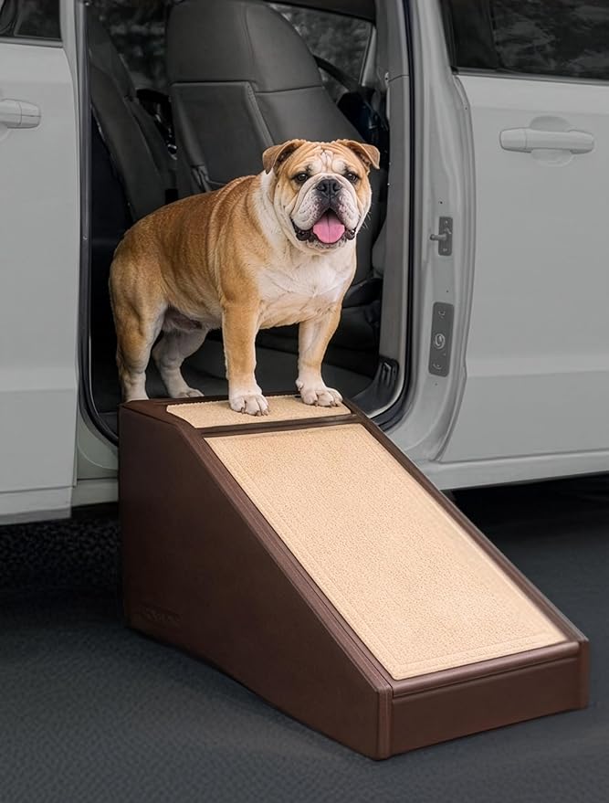 Pet Gear Stramp Stair and Ramp Combination for Dogs/Cats, Easy Step, Lightweight/Portable, Sturdy, Easy Assembly (No Tools Required) 1 Model, Coffee Bean