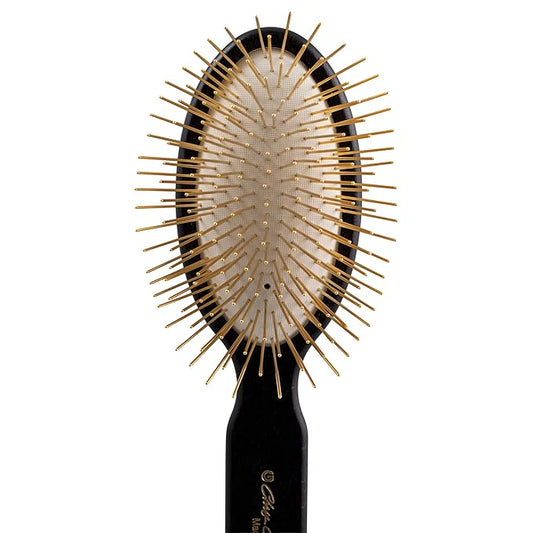 Chris Christensen 35mm Pin Dog Brush, Gold Series, Groom Like a Professional, 30% More Gold-Plated Stainless Steel Pins, Perfect for Fragile Coats, Ground and Polished Tips, Made in Germany