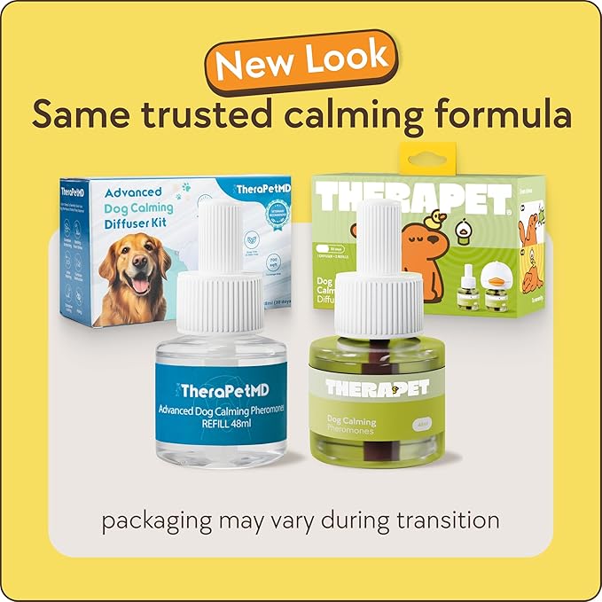 TherapetMD 2-Pack 120-Days Dog Calming Diffuser Kits - Dog Pheromone Diffuser for Stress, Destructive Behavior, Pee Accidents, Separation Anxiety, Aggression & Chewing - Each Include 120-Days Refills