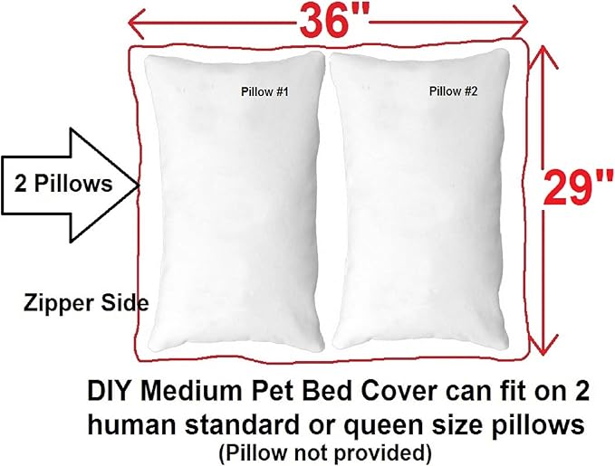 Dogbed4less Do It Yourself DIY Pet Bed Pillow Duvet 1680 Nylon Durable Cover and Waterproof Internal case for Dog/Cat at Medium 36"X29" Seal Brown Color - Covers only