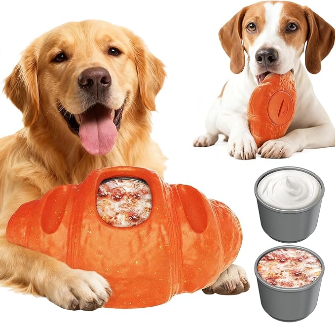 Aggressive Chew Toys for Large Dogs, Pet Valentine Anxiety Relief for Dogs Toy, Dog Frozen Treat Toy, Indestructible Chew Toys for Peanut Butter and Frozen Treats Reduces Anxiety