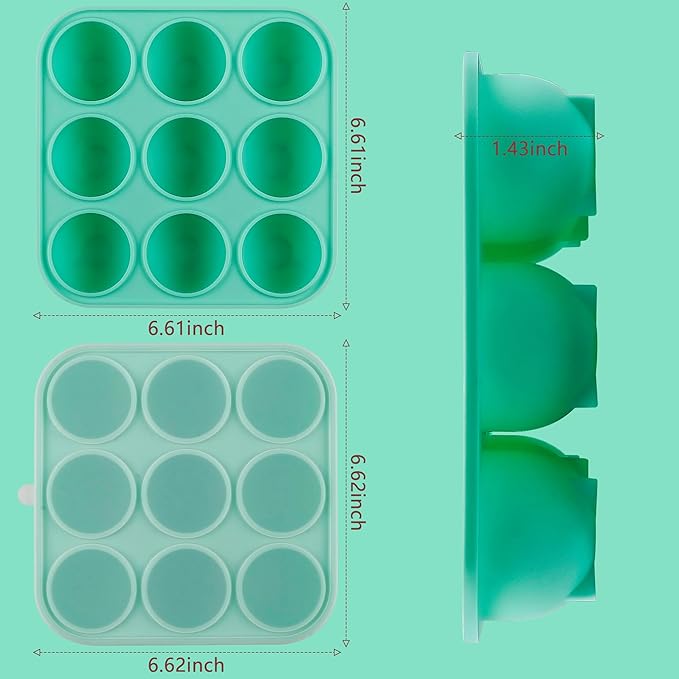 9Cavities Silicone Dog Treat Mold with Lid for Woof Pupsicle & Power Chewer Pupsicle, Frozen Dog Treat Molds for Making Refill Treats, Reusable Treat Tray for The Pupsicle Toy 25-75lbs (Large)
