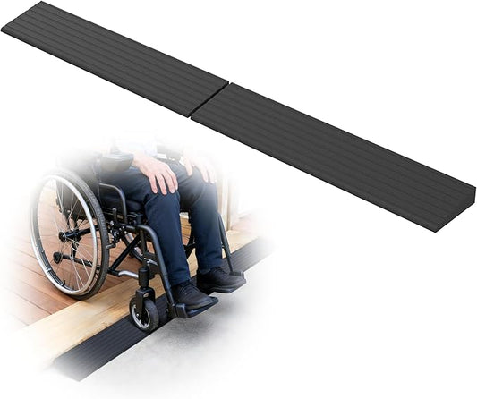0.8" Rise Rubber Threshold Ramps for Doorways, 34" Wide Modular Wheelchair Ramp 2 PCS, Wheelchair Ramp, Access Ramps for Wheelchairs,Strollers,Sweepers,Bathrooms,Entryways,2000LBS Capacity