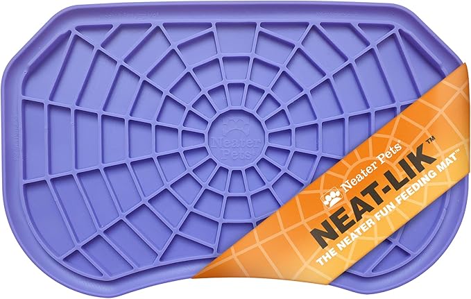 Neater Pets - Neat-LIK - Slow Feeding Pad for Dogs & Cats - Puzzle Toys Provide Boredom & Anxiety Relief - Fill Licking Pad with Healthy Treats & Food (Purple)