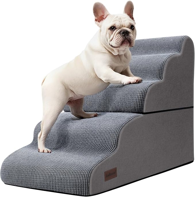 Dog Stairs and Ramp for High Bed, 5-Step Dog Steps for Small Dogs and Cats,Non-Slip Pet Stairs Suitable High Bed Climbing
