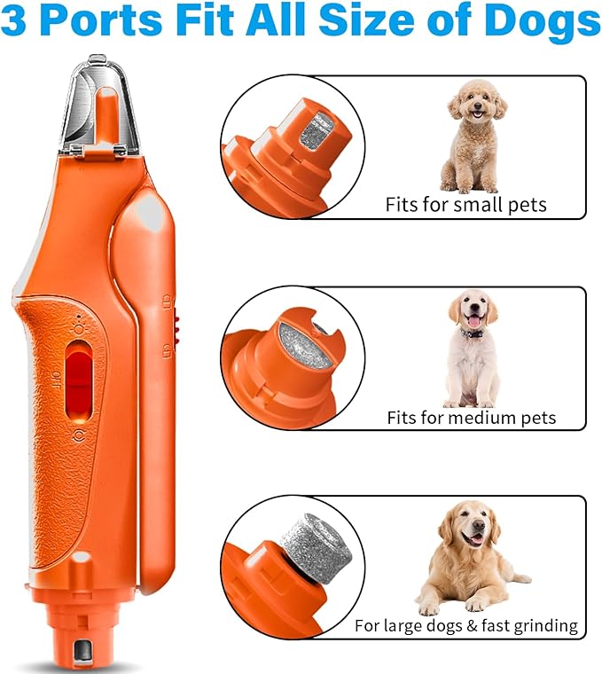2 in 1 Dog Nail Clippers & Cat Nail Clippers Trimmers for Large Medium Small Dogs Cats Claw Trimmer Quick Sensor and Safety Guard USB Rechargeable Dogs Nail Trimmer with Catcher & 2 LED Lights