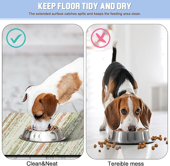 Dog Food Mat for Floors Waterproof Quick Dry Pet Placemat Cat Feeding Bowls Mats for Food and Water, Eco-Friendly Dog Accessories Diatomite Pets Supplies 12" X 20"