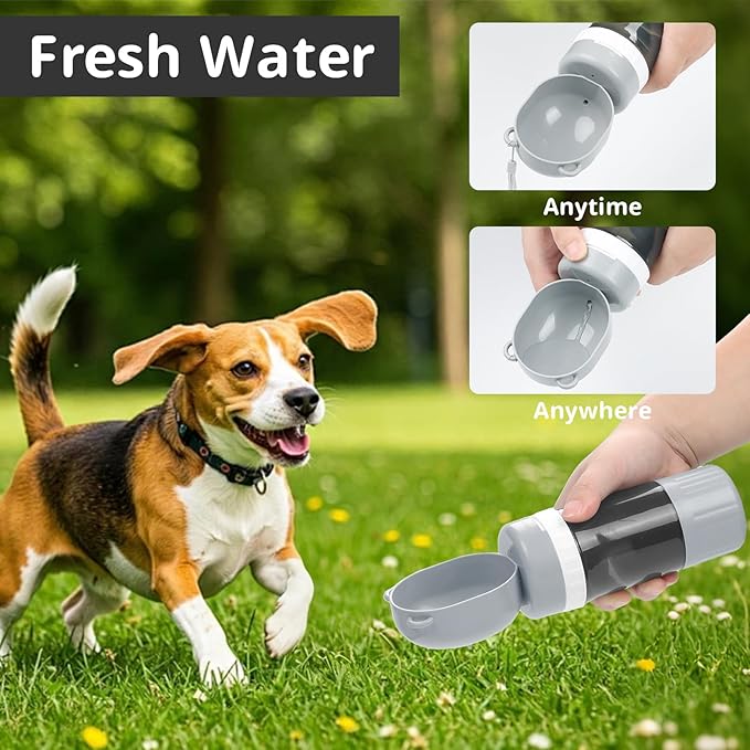 Pet Water Bottle Leak Proof Portable - Dog Water Dispenser with Foldable Drinking Bowl, Puppy Travel Accessories for Outdoor Walking, Hiking, Running