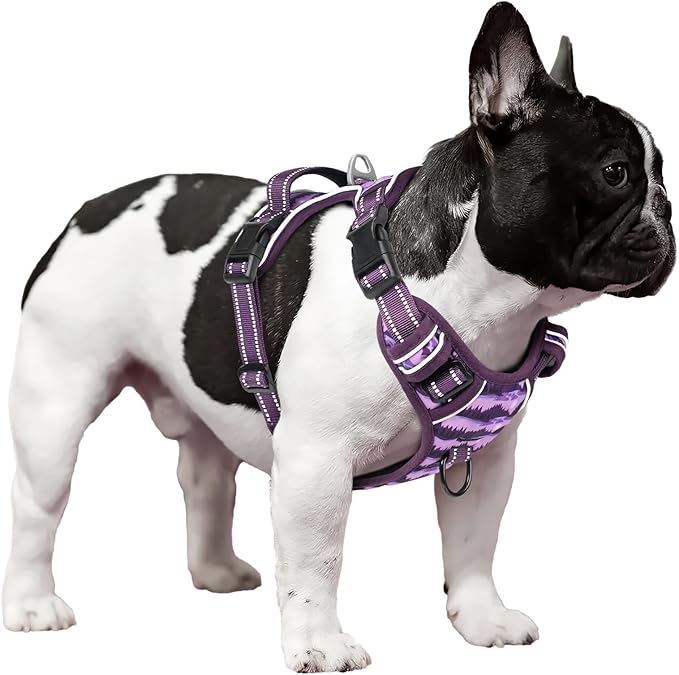 Timos Dog Harness,No-Pull Pet Harness Adjustable Soft Padded Dog Vest,Reflective No-Choke Pet Oxford Vest with Easy Control Handle for X-Small Dogs,Moon Night,XS