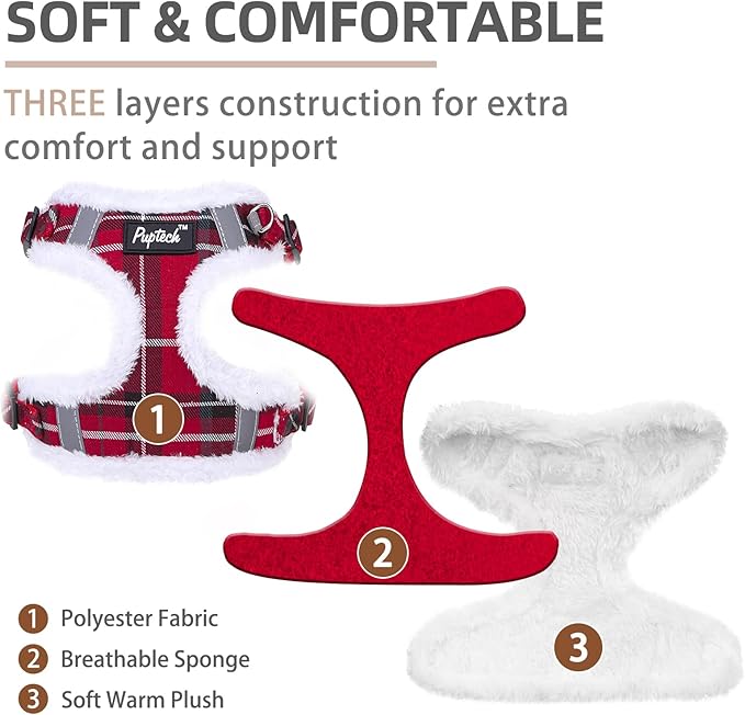 PUPTECK Dog Harness and Leash Set Small Sized, Step in No Pull Adjustable Puppy Cat Harness Reflective Pet Vest