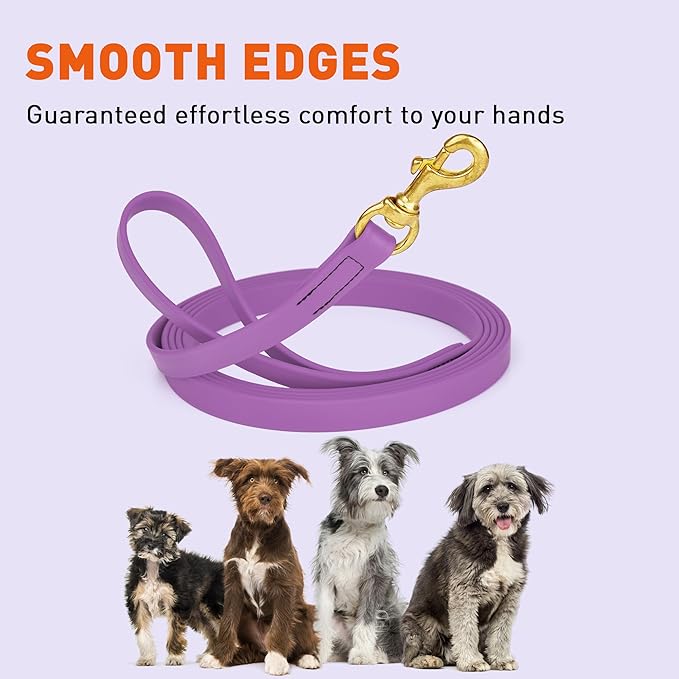 Viper Biothane K9 Working Dog Leash Waterproof Lead for Tracking Training Schutzhund Odor-Proof Long Line with Solid Brass Snap for Puppy Medium and Large Dogs, 20ft Amethyst Purple