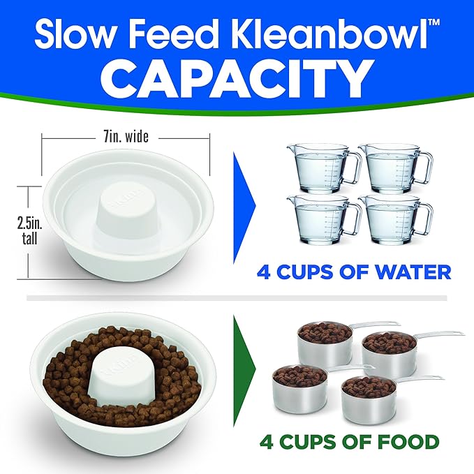 Kinn Slow Feeder Dog Bowl, Disposable Food Dish to Slow Down Eating Dogs, 1 Frame and 4 Inserts, for Travel, Boarding, or Crate, Compostable Pet Travel Bowl, No Plastic, Leakproof, 4 Cups