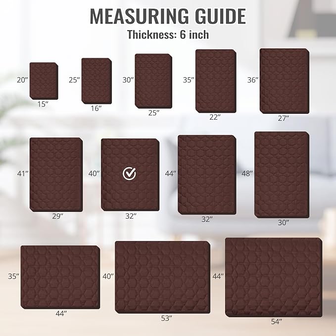 Nanbowang Waterproof Dog Bed Replacement, Washable Pet Pillow Cover Quilted, Lovely Puppy Bed for Dog/Cat 32x40 Brown