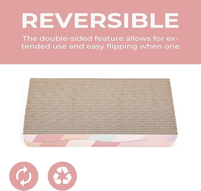 Cat Scratching Board cat Scratcher Cat Scratch Pad Cardboard cat scratchers for Indoor Cats Reversible Large Wide Corrugated with Catnip(2pcs)