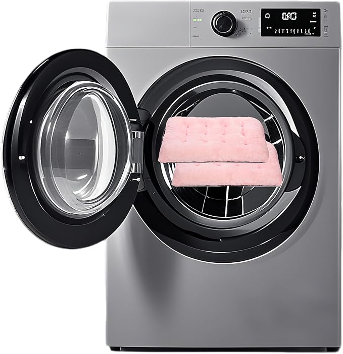 POMIU 2-Pack Washable Dog Bed, Deluxe Plush Crate Beds with Anti-Slip, Machine Washable Kennel Pad Sleeping Mat for Large, Medium and Small Dogs (2 Pack x Pink, 29.0" L x 21.0" W x 3.0" Th)