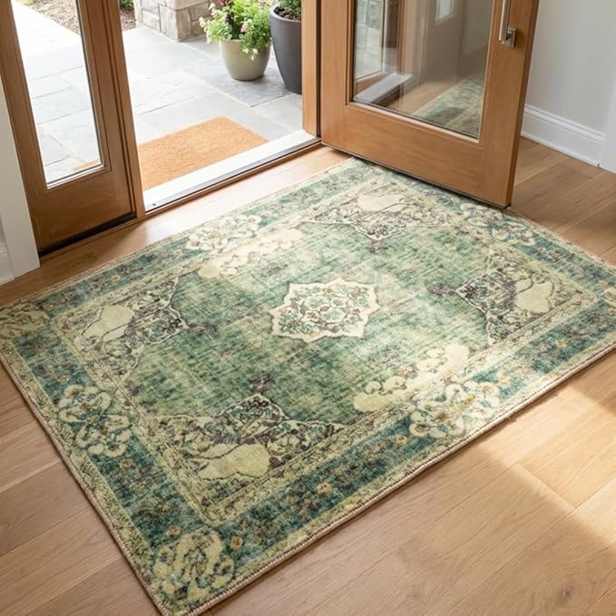 Muddy Mat짰 Majestic 2ft x 3ft Washable Area Rugs for Living Room, Bedroom & Dining Room ??Modern Soft Low Pile Non Slip Carpet ??Pet Friendly Waterproof Foldable Rugs for Home