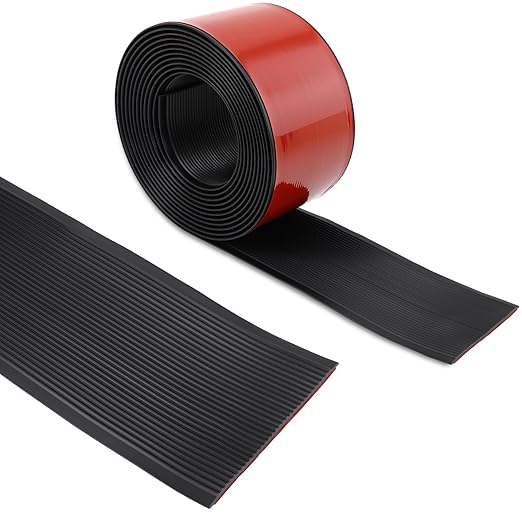 Gaahing Heavy Duty Anti-Slip Stair Treads, Peel and Stick Rubber Grip Strip for Outdoor Indoor Steps & Ramps (196.8" L x 4" W, Black)