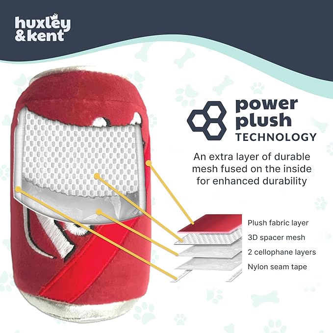 Huxley & Kent Funny Dog Toys w/Squeaker & Crinkle - Stimulating & Interactive Chew Toy for Dogs - Mesh Lined Stuffed Doggie Toy-Easy to Clean Doggie Toys for All Breeds (Bad Dog Jack's Whiskey,Large)