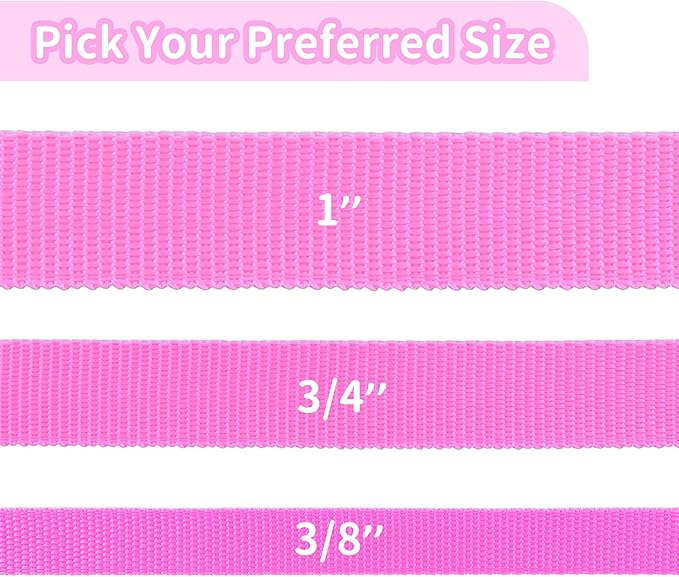 HIKISS Long Dog Leash Obedience Recall Training Agility Lead with Thickening Material for Large Dog - 15ft 20ft 30ft 50ft 100ft Training Leash(Pink 20ft)