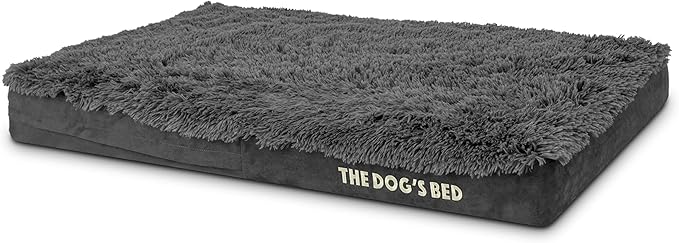 The Dog’s Bed Orthopedic Memory Foam Dog Bed Mattress, Fur Fabric, Grey Fur, L, 4-Inch